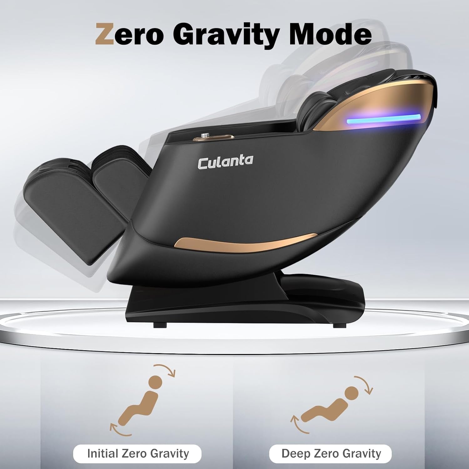 Massage Chair Full Body 53" Sl-Track Zero Gravity Shiatsu, Black | Full-Body Airbags, 5 Modes, 6 Techniques, Body Scan, Foot Roller, Armrest & Pad Dual Control, No Assembly, Lumbar & Calf Heat