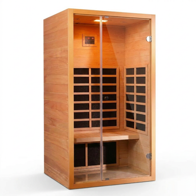 Infrared Sauna Built for Home Relaxation, Hemlock Wood, 6 Carbon Heaters, LED Lights, Bluetooth
