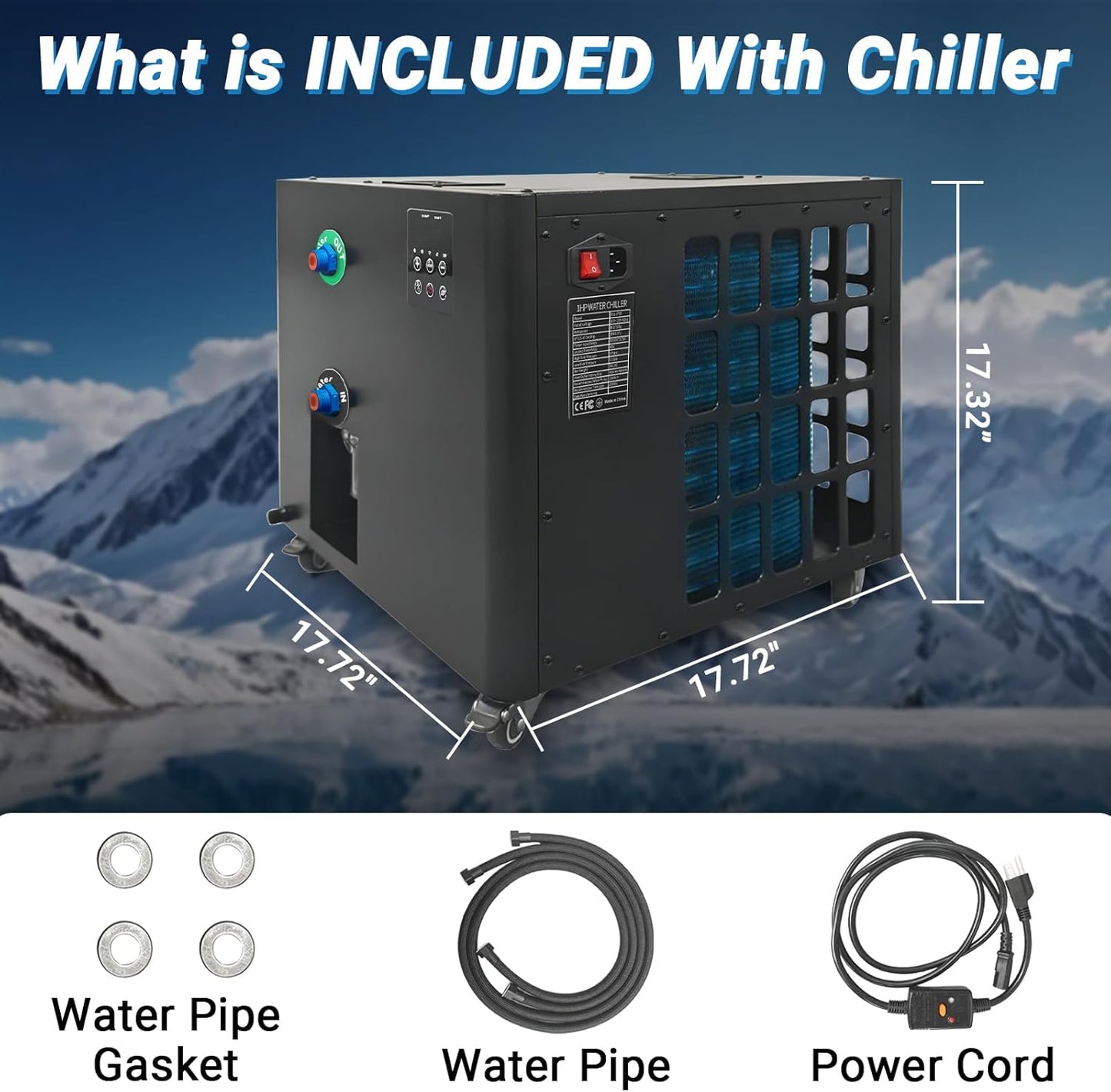 Ice Bath Water Chiller for Cold Plunge Tubs, 1HP Upgraded Cold Plunge Chiller & Hot Water Heater - 37.4° to 107.6°F- 110V Cooling Chiller Ideal for Ice Bath Cold Therapy Recovery