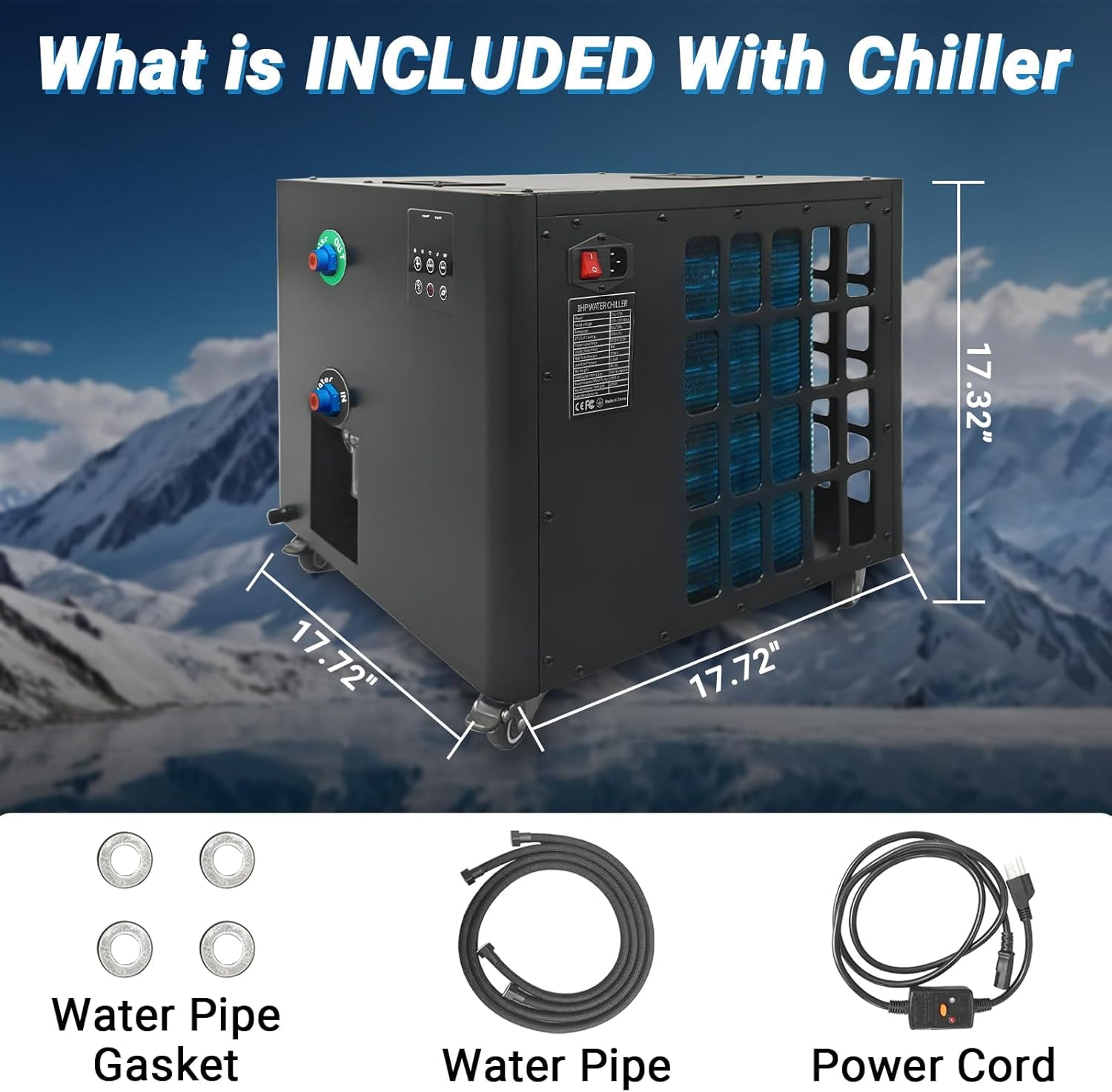 Ice Bath Water Chiller for Cold Plunge Tubs, 1HP Upgraded Cold Plunge Chiller & Hot Water Heater - 37.4° to 107.6°F- 110V Cooling Chiller Ideal for Ice Bath Cold Therapy Recovery