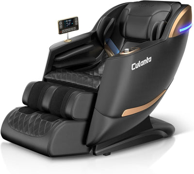 Massage Chair Full Body 53" Sl-Track Zero Gravity Shiatsu, Black | Full-Body Airbags, 5 Modes, 6 Techniques, Body Scan, Foot Roller, Armrest & Pad Dual Control, No Assembly, Lumbar & Calf Heat