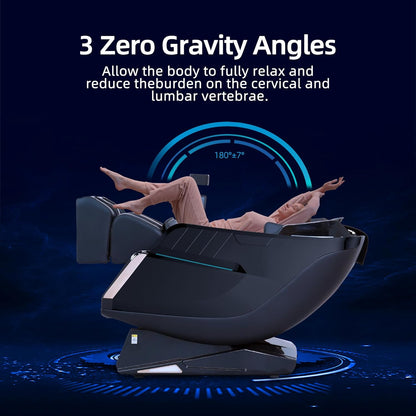 4D Massage Chair Full Body Extended Sl-Track Zero Gravity Shiatsu Recliner | 3 Zero-Gravity Angles,3-Zone Heat,Calf & Foot Rollers,Thai Stretch,10-Program+20-Technique,Ai Voice,Bluetooth,Wireless Charge
