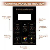 Moray 1-2 Person Outdoor Fir Infrared Sauna with 8 Far-Infrared Carbon Crystal Heaters and Chromotherapy