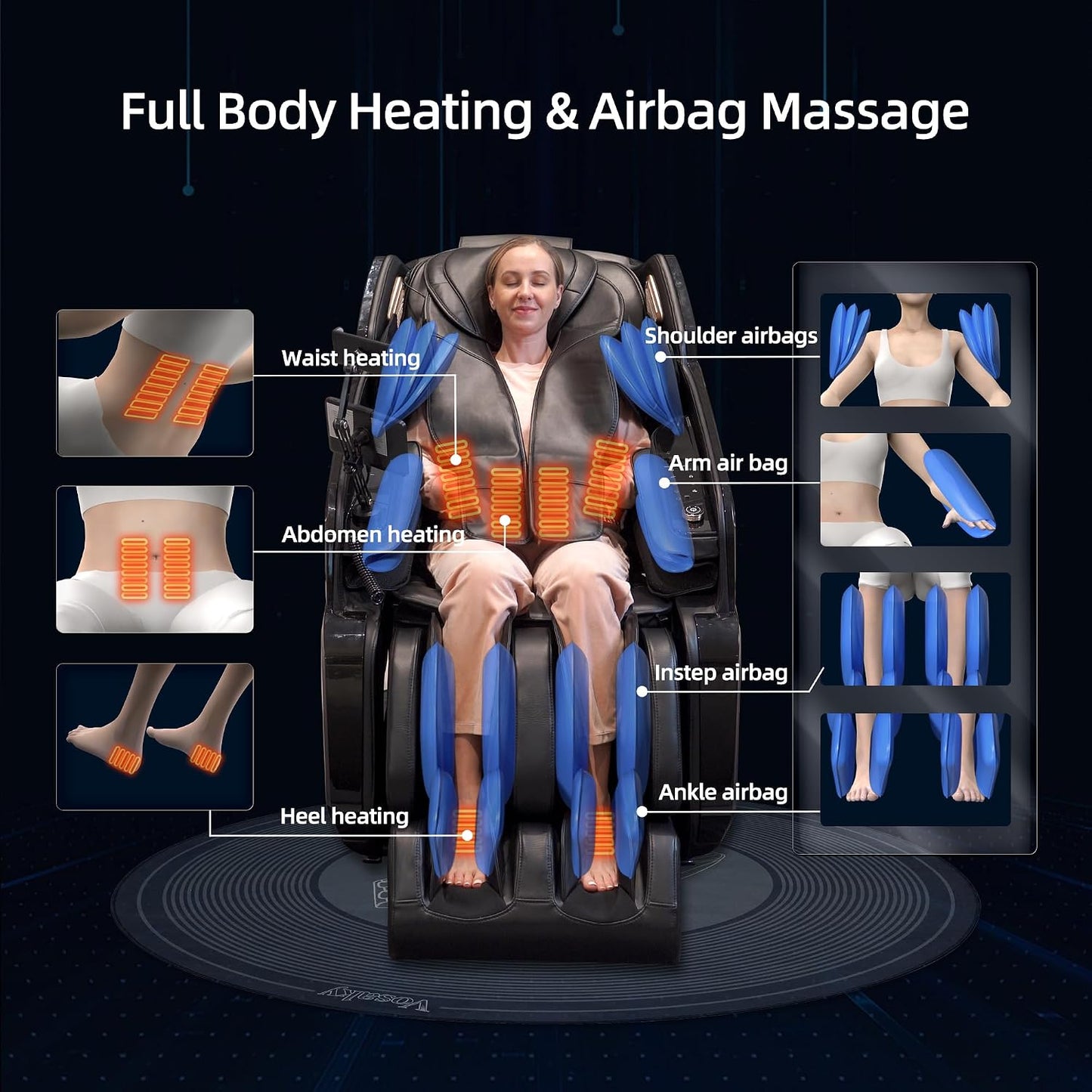 4D Massage Chair Full Body Extended Sl-Track Zero Gravity Shiatsu Recliner | 3 Zero-Gravity Angles,3-Zone Heat,Calf & Foot Rollers,Thai Stretch,10-Program+20-Technique,Ai Voice,Bluetooth,Wireless Charge