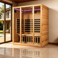 3 Person Far Infrared Sauna for Home, Hemlock Wood, Chromotherapy Lights | Low EMF Infrared Heating, HI-FI Speaker, Reading Light, Ventilation System, Designed for Apartment Wellness
