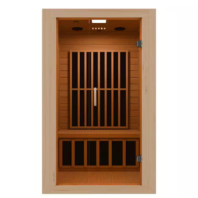 Home Sauna Room 2-Person Indoor Hemlock Wooden Infrared Indoor Sauna Spa with Bluetooth Digital Control Panel