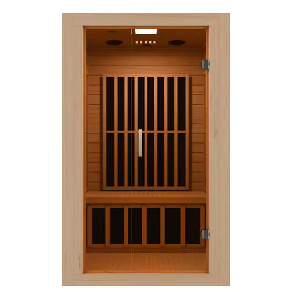 Home Sauna Room 2-Person Indoor Hemlock Wooden Infrared Indoor Sauna Spa with Bluetooth Digital Control Panel