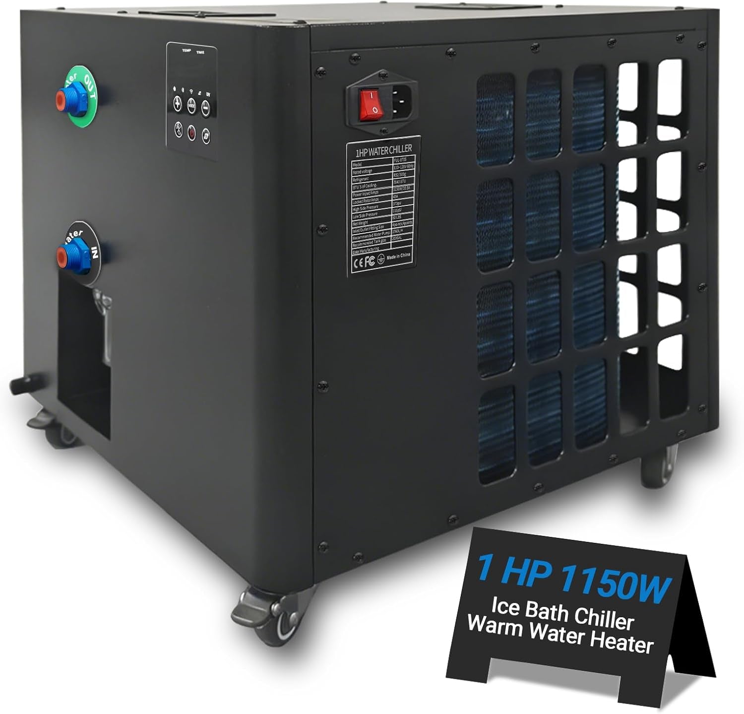 Ice Bath Water Chiller for Cold Plunge Tubs, 1HP Upgraded Cold Plunge Chiller & Hot Water Heater - 37.4° to 107.6°F- 110V Cooling Chiller Ideal for Ice Bath Cold Therapy Recovery