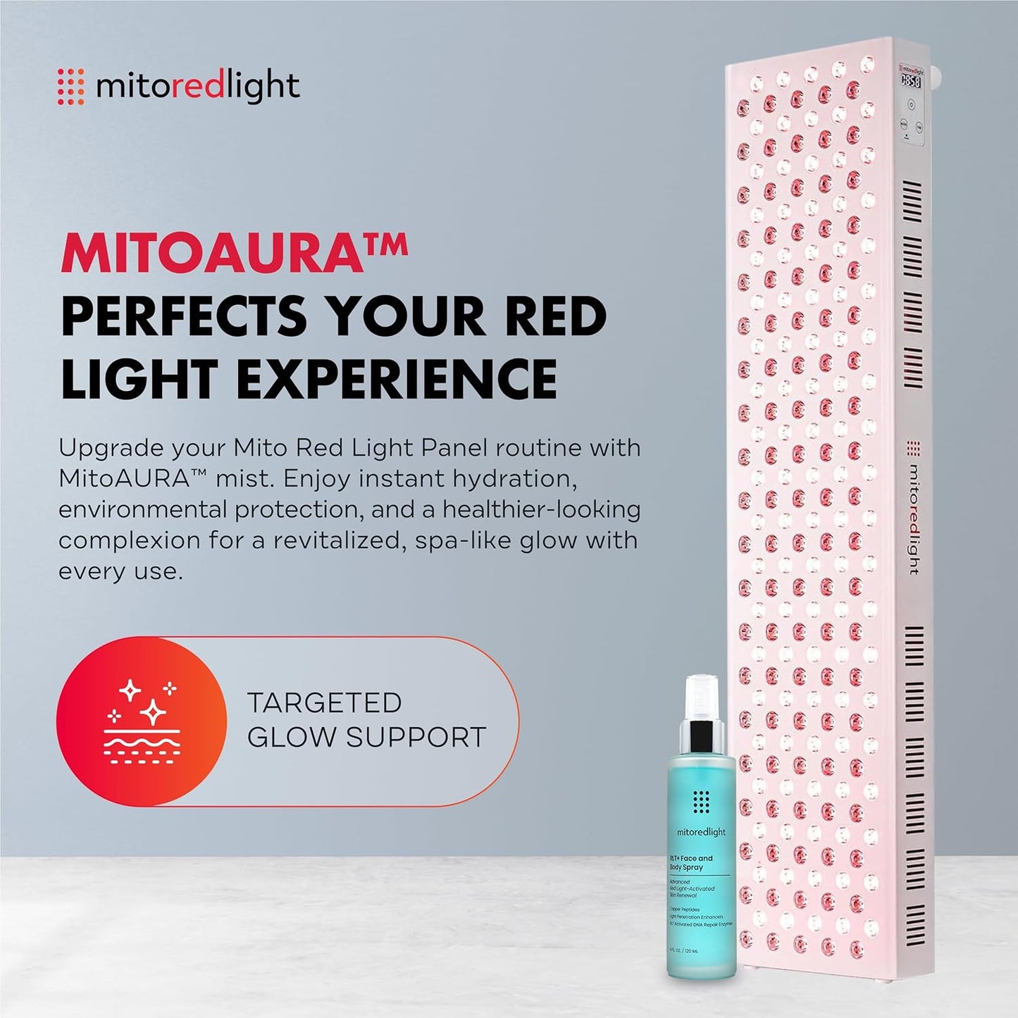– Mitomax 2.0 Red Light Panel – Red Light Therapy for Face and Neck – Red Light & near Infrared Red Light Therapy – At-Home Red Light Therapy for Body