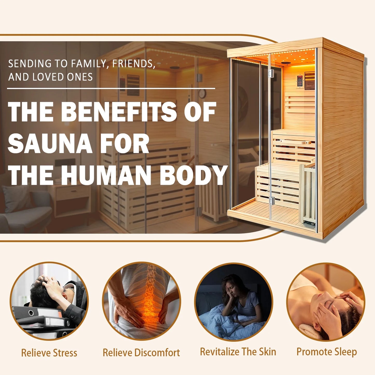 Traditional Steam Sauna,3000W 2-3 Person Indoor Sauna with LED Lights, Waterproof Speakers for Home,Living Room