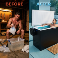 Cold Plunge Tub Built for Home Recovery, 33F Cooling, Ozone Sanitation, Winterized to -20F, UV Resistant — Before & After