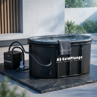 Ice Bath Chiller & Cold Plunge Tub Kit, 1/3HP Cold Plunge Chiller with External Pump & Filter, XXL 148Gal Upgraded Ice Pod, Cold Plunge Tub with Water Chiller for Cold Therapy Recovery — Studio Shot