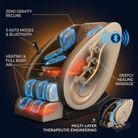 Massage Chair Zero Gravity Full Body with Heating and Bluetooth - Gold — How It Works