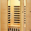 2024 Upgrade 1 to 2 Person Infrared Sauna, Low EMF Infrared Sauna for Home, Indoor Sauna Room, Hemlock Wooden Far Infrared Sauna, Dry Sauna with Bluetooth Speakers, LED Reading and Chromotherapy Lamp