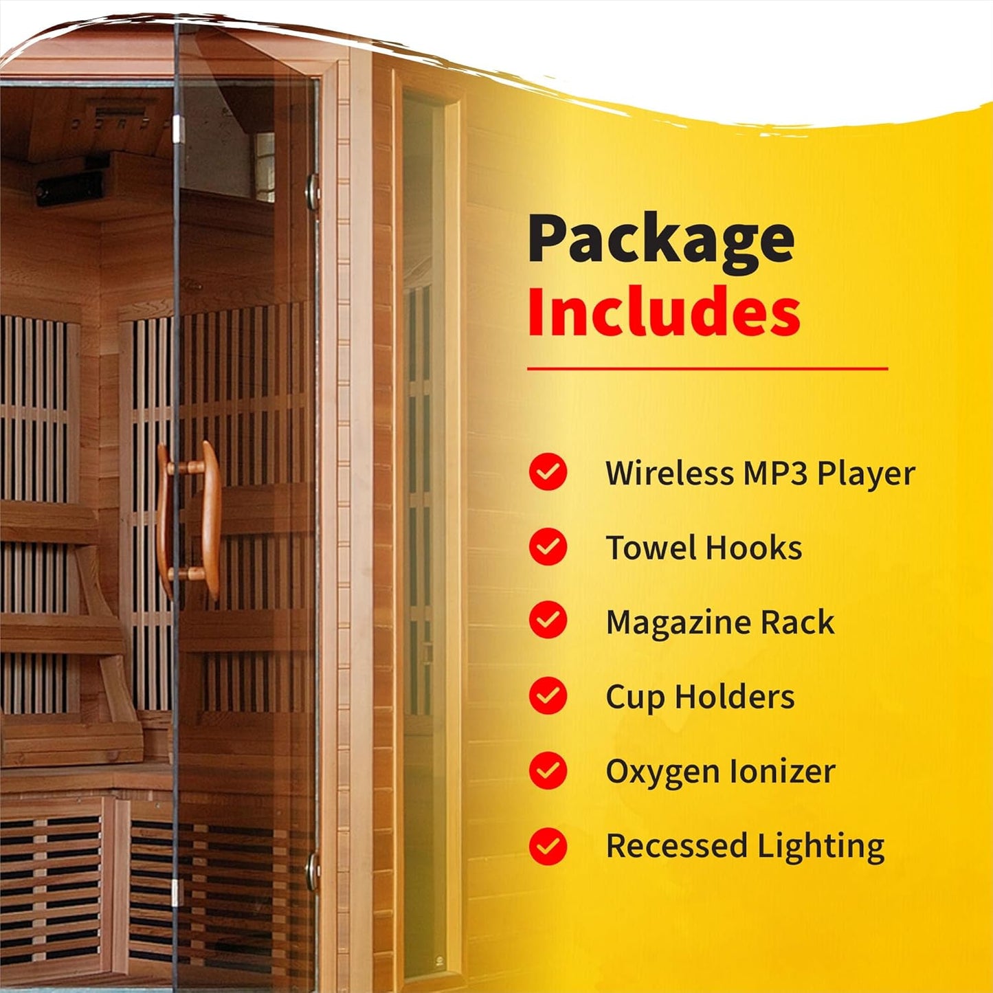 Hudson Bay 3-Person Cedar Corner Infrared Sauna with 7 Carbon Heaters