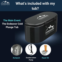 Inflatable Cold Plunge Tub - XL, Black - 150 Gallon Ice Bath - Chiller Compatible – Inflatable