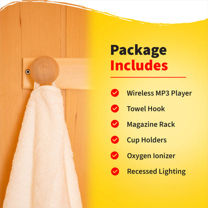 75-In H X 47.75-In W X 39.25-In D Hemlock Fir Wood Infrared Sauna